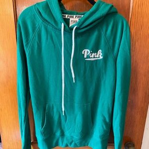 Green PINK pullover hoodie, size small!